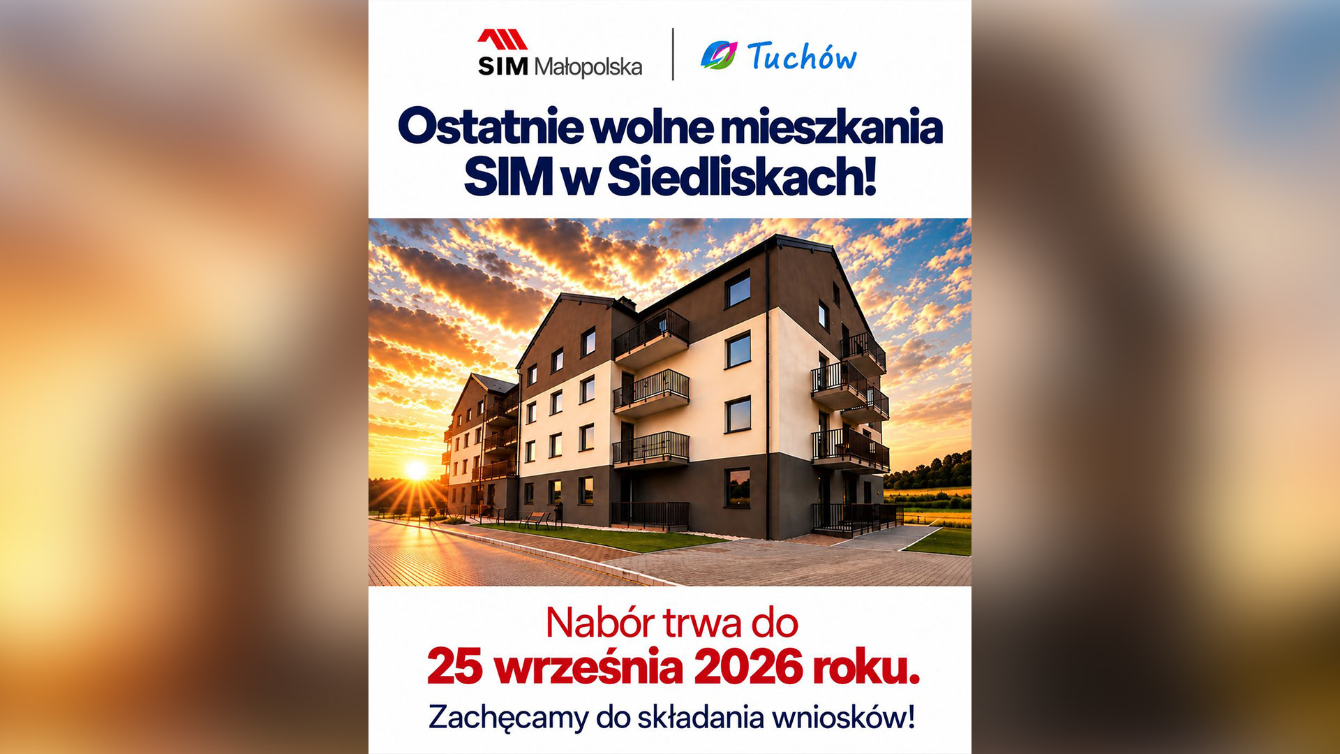 Apartments in Siedliska await tenants. Applications until September 25